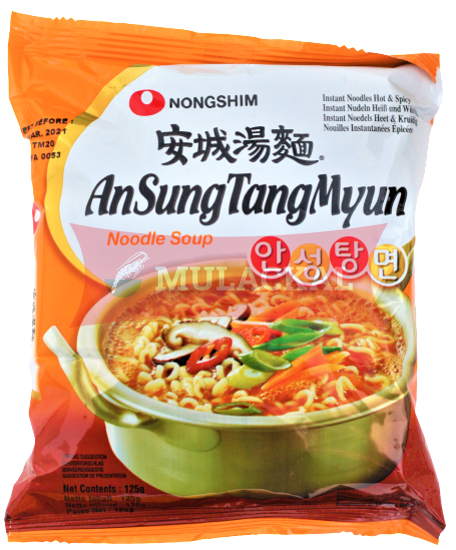 Picture of NONG SHIM Ansung Tungmyun Hot&Spicy Instant Noodle 20x125g