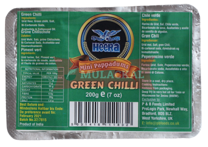 Picture of HEERA Mini Papadam Green Chilli 10x200g