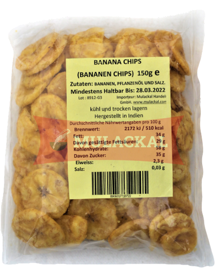 Picture of MULACKAL Banana Chips salted 50x150g