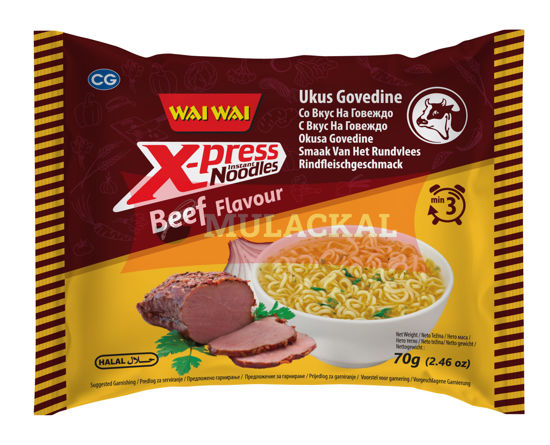 WAI WAI Xpress Beef (Rind) Flavour Instant Noodle 70g